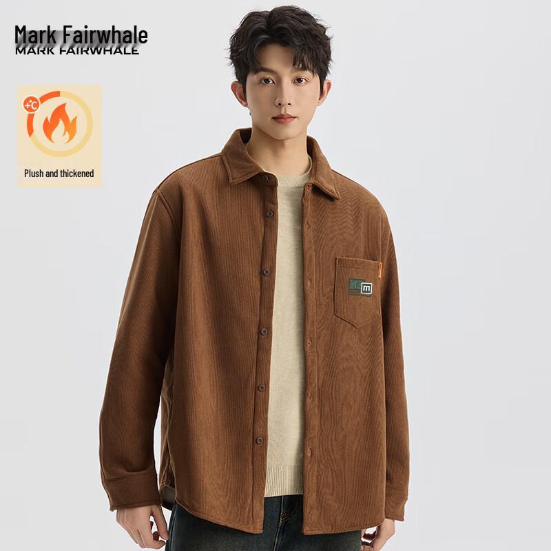 Mark Fairwhale Men's American Retro Plus Velvet Corduroy Shirt