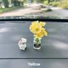 1Pc Cute Creative Bunny Daisies Car Widgets Desktop Cartoon Animal Decoration Micro-Landscape Diy Home Decor