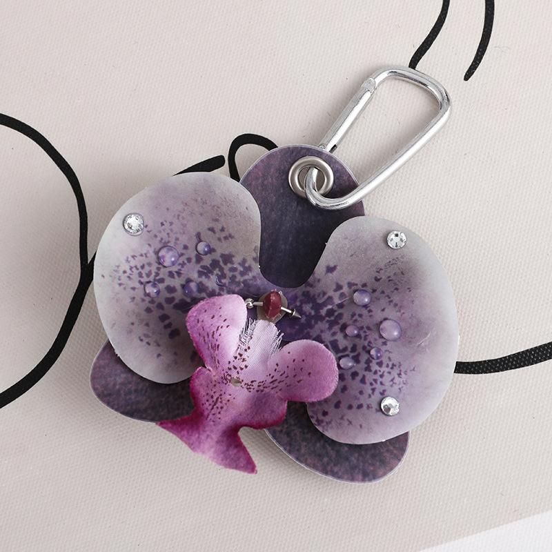 

Изысканный брелок для ключей с орхидеей фаленопсис, креативный кулон в виде цветка-симуляции, украшение для рюкзака, подарки