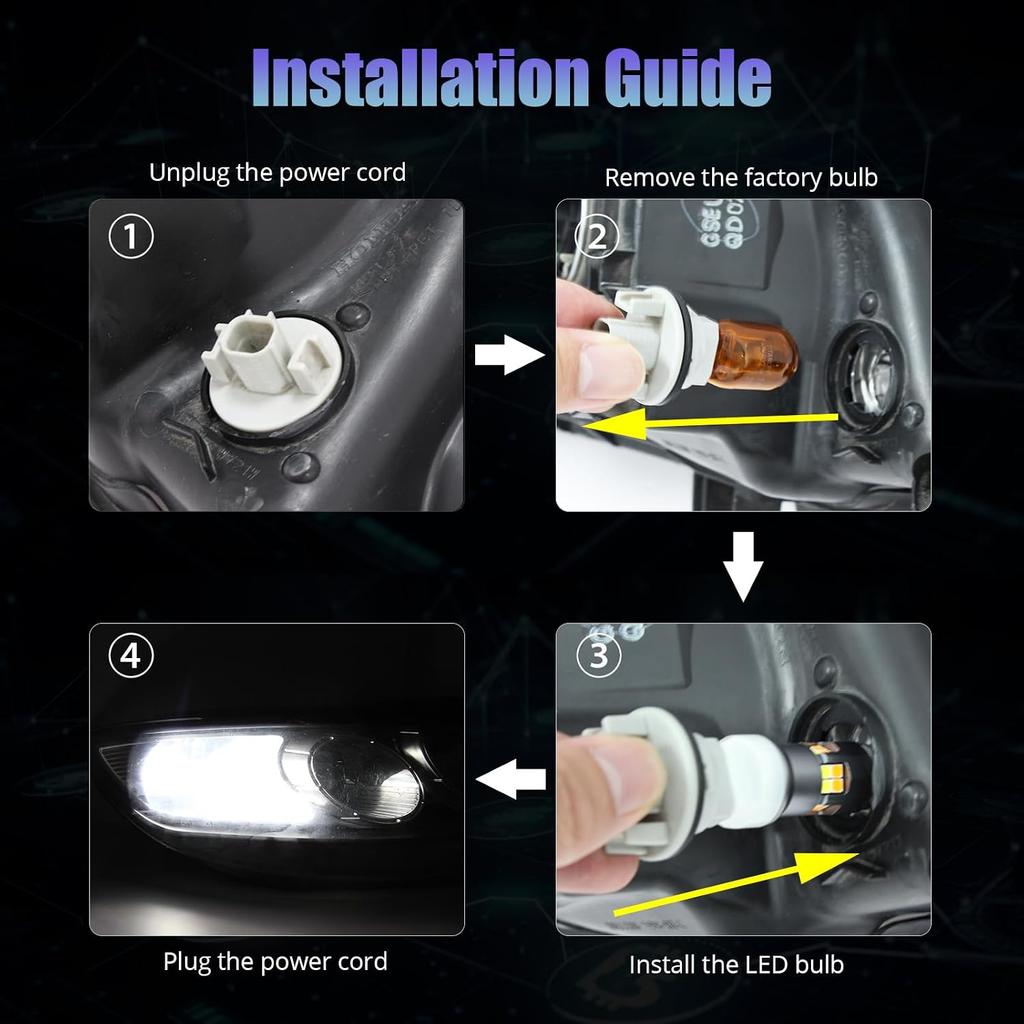 T20 7443 7440 LED Bulb, 6000K White, Pack of 2 | LED Replacement Light for Backup Reverse Turn Signal Brake Tail Lights Parking DRL Light