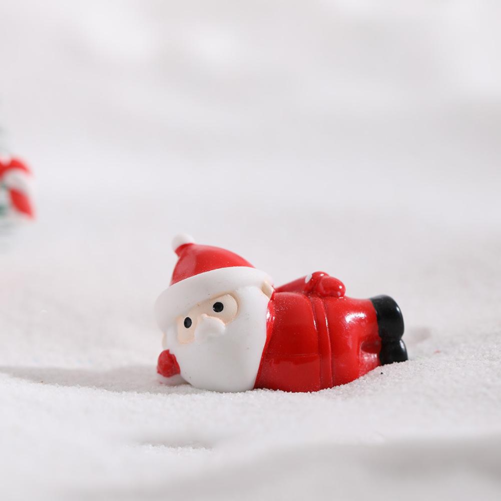 Ornamente de Crăciun din Rășină Figurine Drăguțe cu Moș Crăciun Micro Peisaj Cadou pentru Acvariu