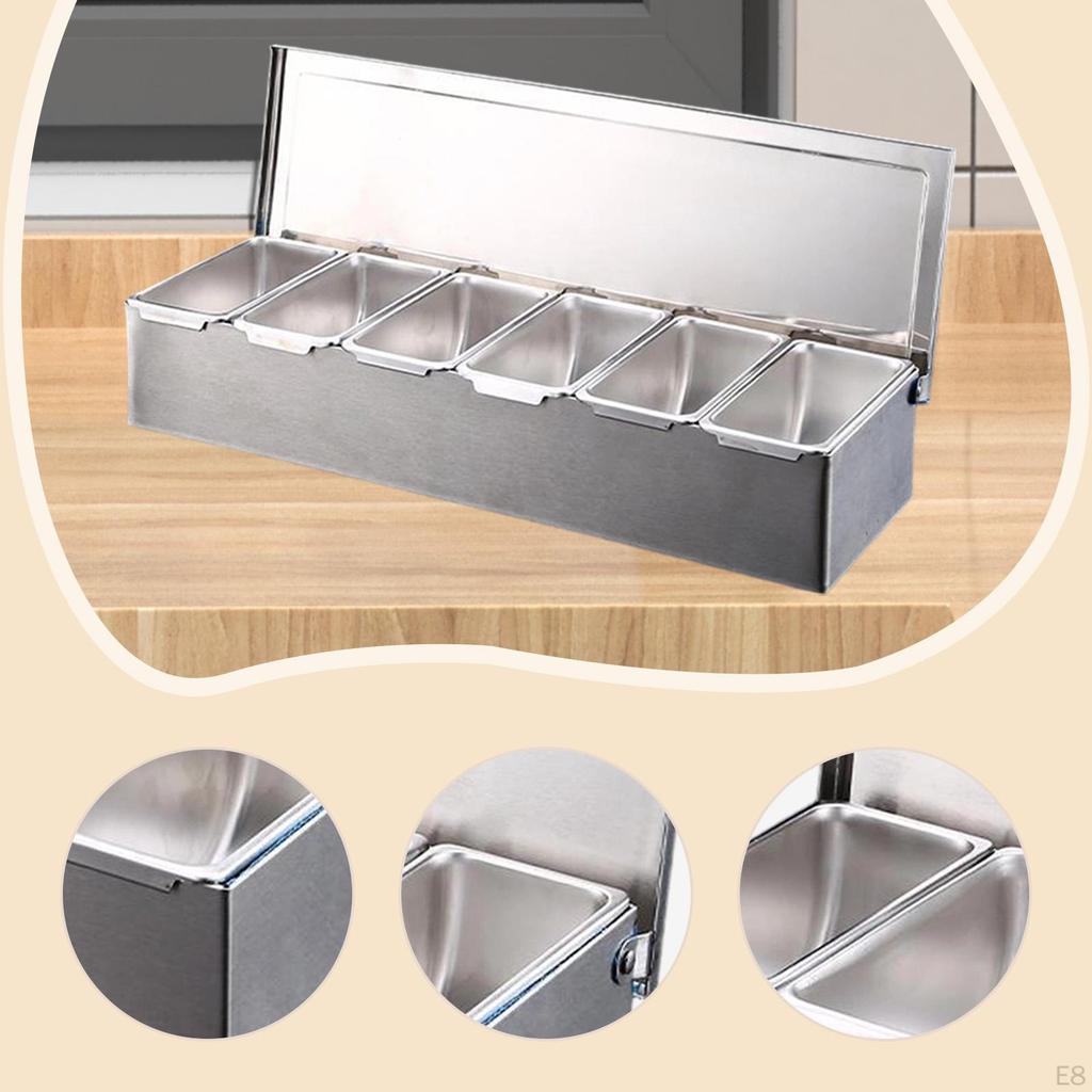 Gewürzhalter, Edelstahlbox, Aufbewahrungstablett, Spender, Gewürzgläser,