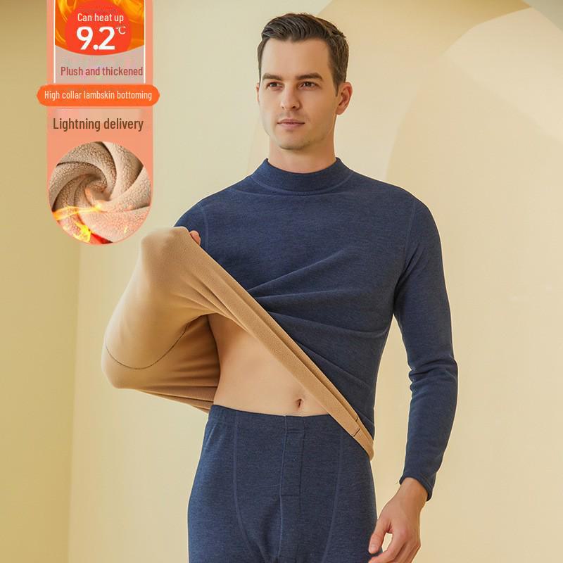 Women's 700g German Wool Lambskin Thermal Underwear Set: Velvet-Lined Double-Sided Top and Bottom for Autumn/Winter.