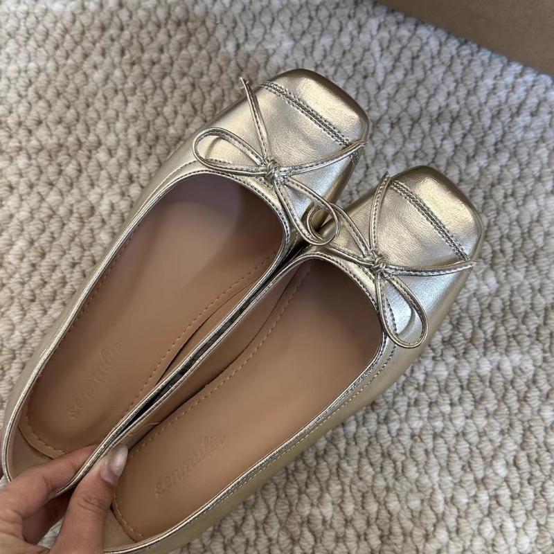 Fashion Spring and Autumn New Style Popular Women's Ballet Fashionable Flats Bow Decorative Shallow Pumps Women's Flats Zapatos Mujer