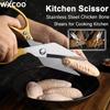WXCOO Stainless Steel Kitchen Scissors Chicken Poultry Shears  All Purpose BBQ Scissors for Meat Cutting Turkey Fish Vegetables