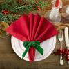 Christmas Napkin Rings Set of 6 Green Bow Design Velvet Napkin Rings for Birthday Parties Anniversary Dinner and Wedding Table DecorationAPTWOW