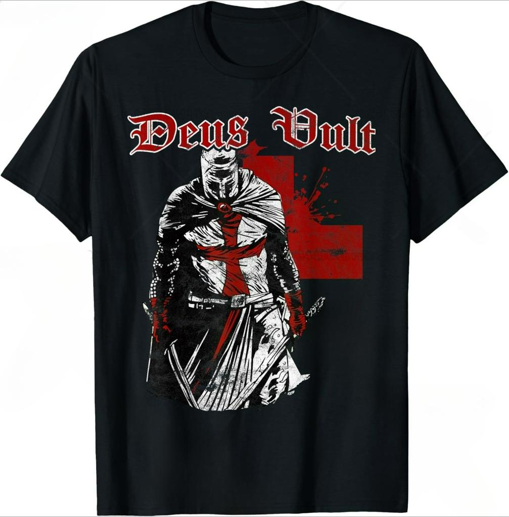 Templar Knight Tees Deus Vault Knight Templar Cross T-shirt Cotton Streetwear Fashion Comfortable Unisex Short Sleeve Casual Top