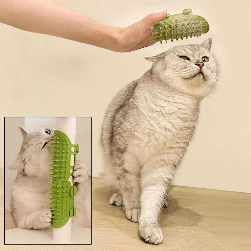 Pet Cat Hair Removal Massage Comb Cats Scratching Rubbing Brush Kitten Grooming Self Cleaning Desk Cat Scratcher Combs