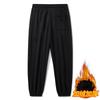 Oberkörperfreie Kleidung Fleece Sportlich Lässig Sweatpants Herren Übergröße Warm Grau Herbst und Winter Leggings