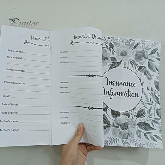 End of Life-Planer-Notizbuch, A4-Größe, 73 Blatt, dickes Papier, kompaktes, leichtes, spiralgebundenes Death-Binder-Kit