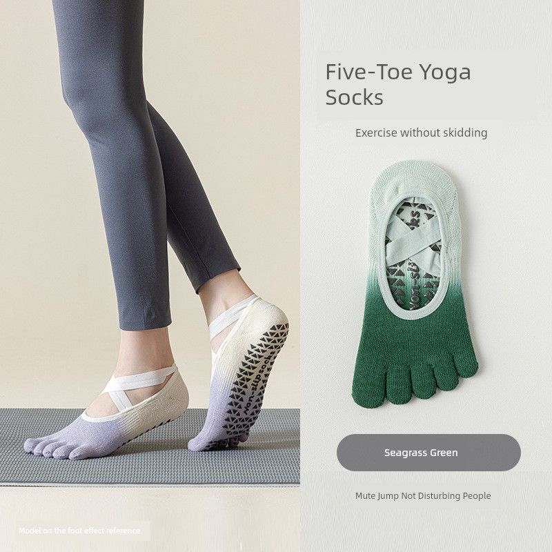

Пятипалые носки для йоги Летние Дышащие Профессиональные Тонкие Противоскользящие Пятипалые Пилатес Женские Короткие Специальные для занятий спортом в помещении SM2402 Seagrass Green
