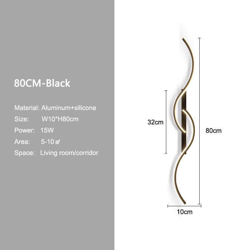 Minimalist Bedroom LED Wall Lamps Decor for Sofa Background Interior Wall Lights Wall Sconce for Corridor Aisle Black White Gold