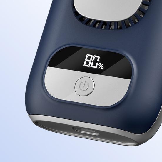 Portable Waist Fan with LED Display 5-Speed Strong Airflow Low Noise Rechargeable Lightweight Belt Clip Fan Air Cooler
