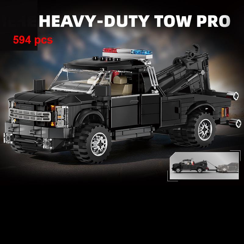 Garage Speed Schwertransportfahrzeug Traktor Lieferwagen Auto Stadtfahrzeug Modulare Bausteine Sets Renn MOC Kreatives Lernspielzeug Geschenk
