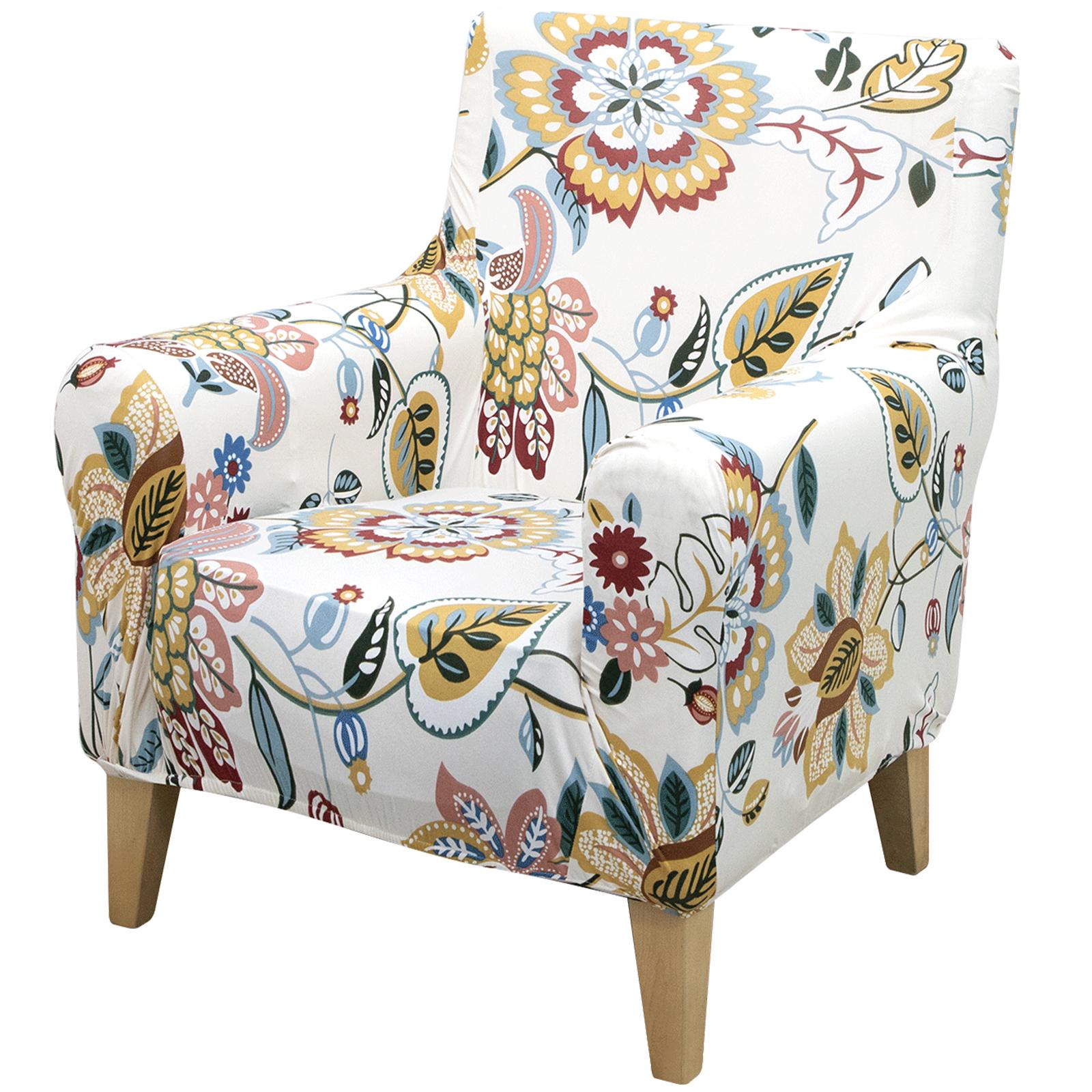 Stretch Sofa Cover Floral Printed Armchair Slipcover Washable Furniture Protector Couch Covers for Living Room Armchair Covers