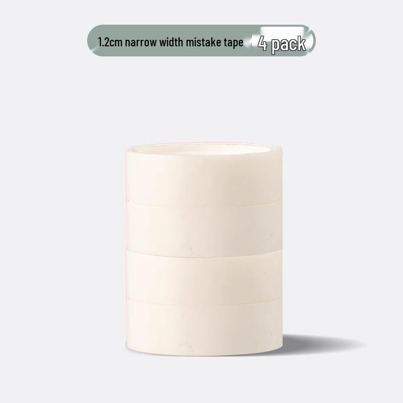 Transparent High-Viscosity Adhesive Tape, 12mm Narrow Roll for Students and Children