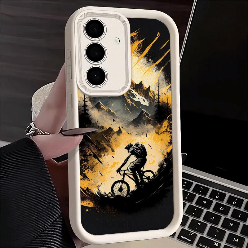 Phone Case for Samsung Galaxy S26 S25 Ultra S24 FE Mountain Bike Bicycle Shell S23 Plus S22 + S21 S20 5G Soft Silicone Funda