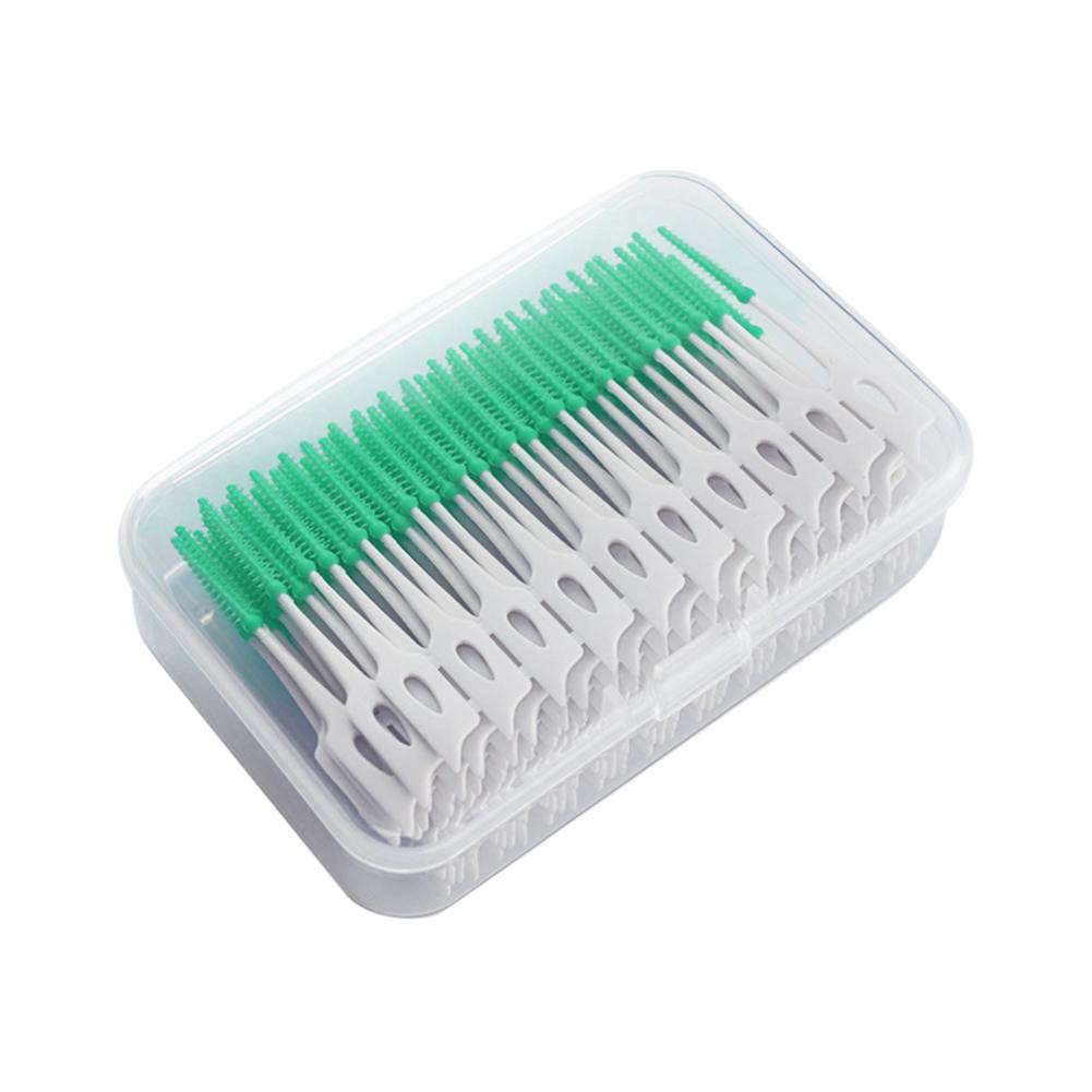 200Pcs Interdental Brushes Silicone Toothpicks Teeth Floss Oral Hygiene Teeth Cleaning Bristle Clean Between Teeth Toothbrush
