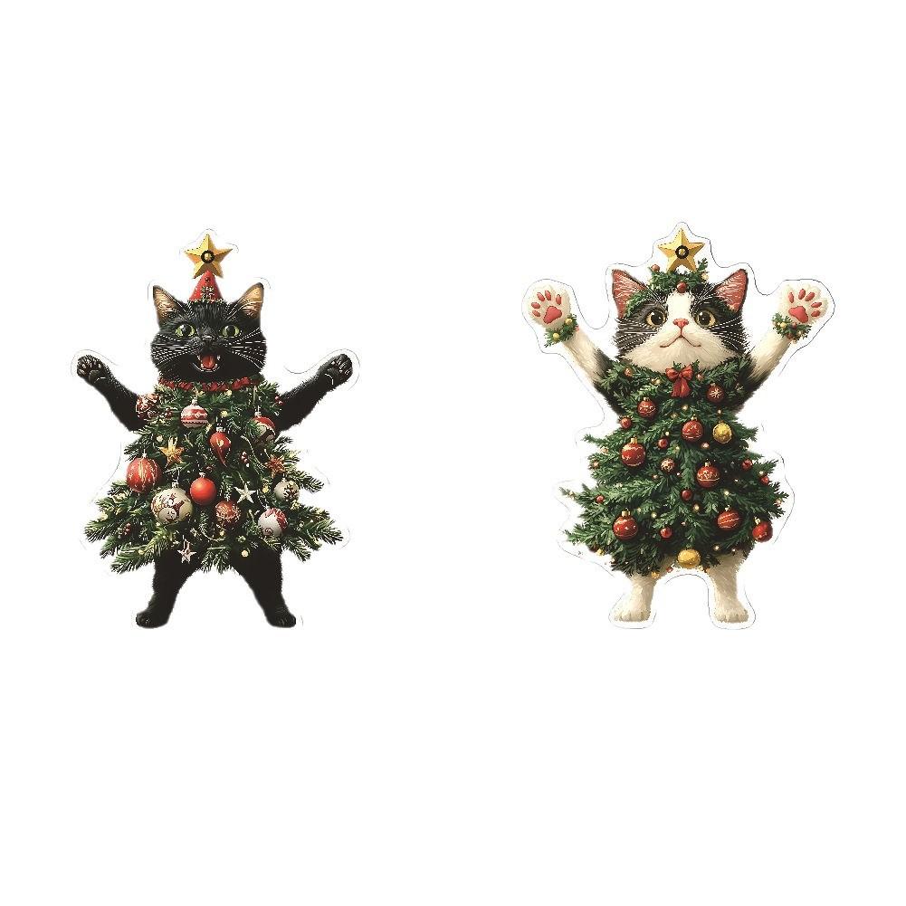 1PCS Christmas Tree Pendants Acrylic Cute Cat Hanging Ornaments for Wall Xmas Tree Decorations Party Supplies New Year Gifts