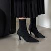 Fashion Designer Vintage Women 2025 Boots Fashion Square Low Heel Shoes Concise Slim Long Botas De Mujer