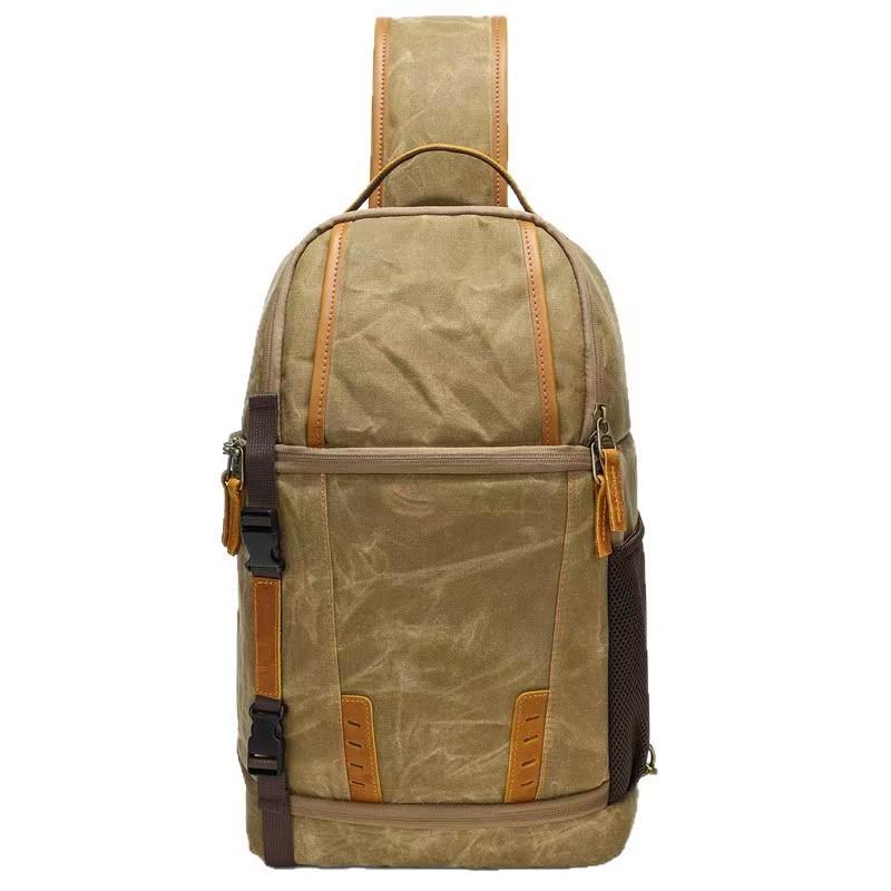 

2025 new canvas multifunctional diagonal cross bag chest bag inner compartment camera bag photography bag DSLR camera bag (30cm Max Length 50cm) хакі