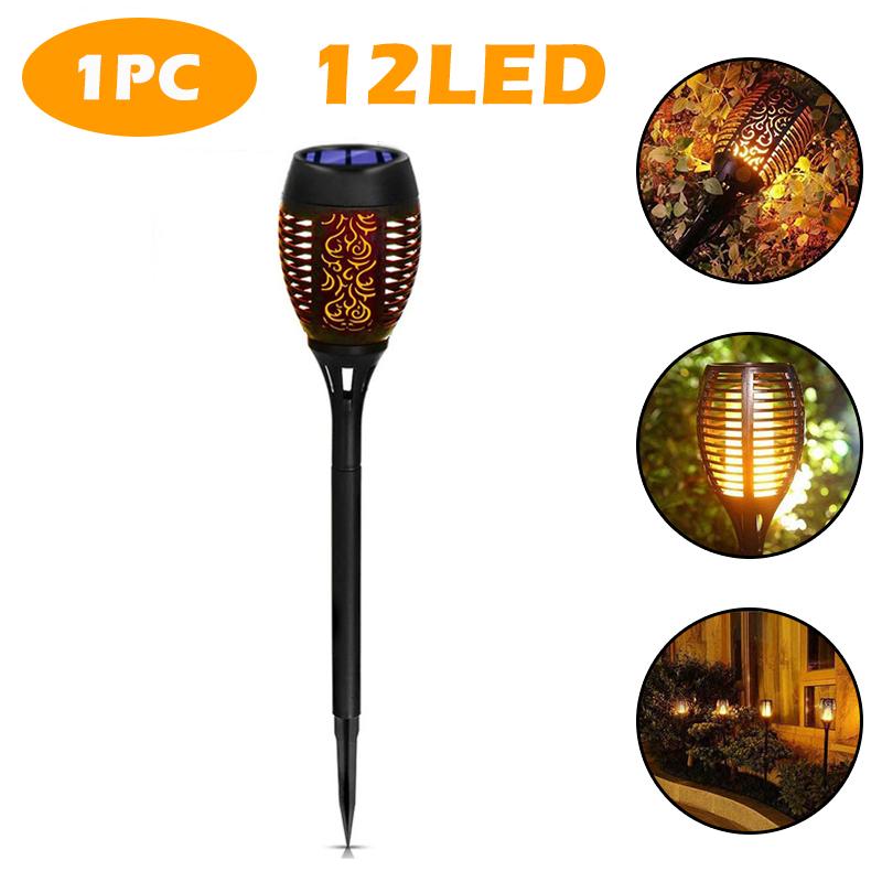 12/33/72/96LED Solar LED Flame Torch Light Outdoor Waterproof Night Auto on/Off Pathway Lamp Garden Landscape Lawn Decor Lantern