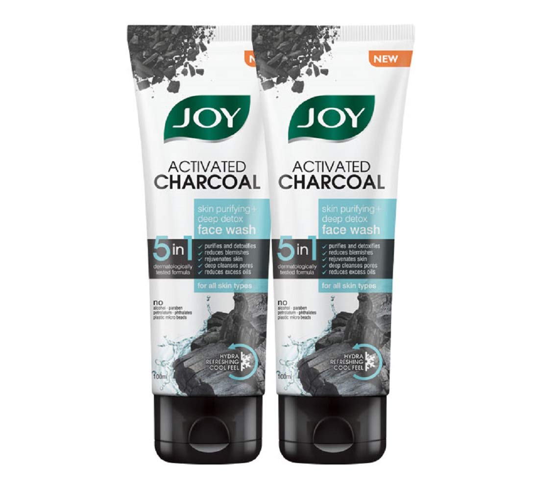 

Joy Activated Charcoal Face Wash for Oily Skin 100ml x2 | Deep Cleansing, Oil Control & Blackhead Removal