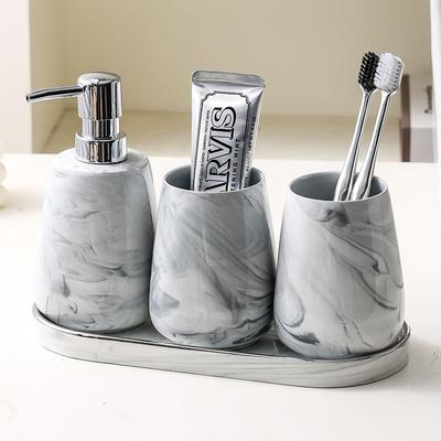 Kreativní Ink Keramická Lahvička na Pleťovou Vodu Koupelnový Dávkovač Mýdla na Stlačení Porcelánová Lahvička na Šampon Pohárek na Ústní Vodu Držák na Zubní Kartáčky Domov