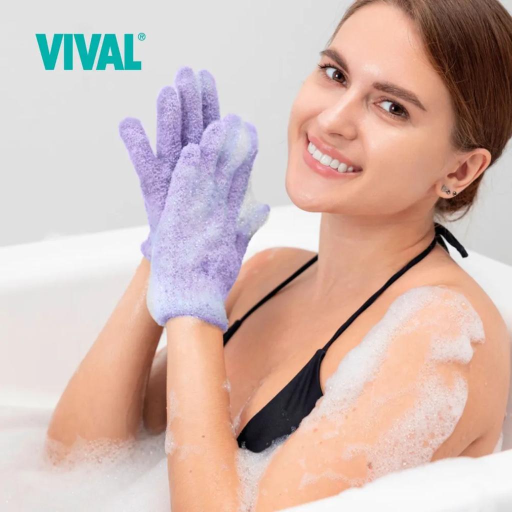 Bath Gloves, Toiletries, Scrubbing Gloves, And Bath Towels