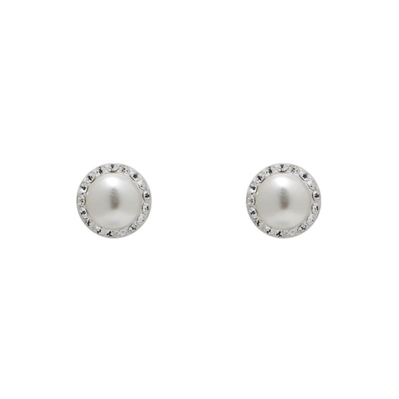 JYDDM 925 Round Pearl Cubic Earrings