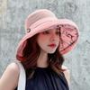 1pc Women Mesh Sun Hats with Wide Brim,Beach Hiking Summer Wide Brim UPF Outdoor Protection Multi-functional Foldable Bucket Hat