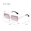 Fashion Cutted Lens Rimless Sunglasses for Women Men Brand Designer Trendy Rectangle Frameless Sun Glasses Gradual Shades S3468