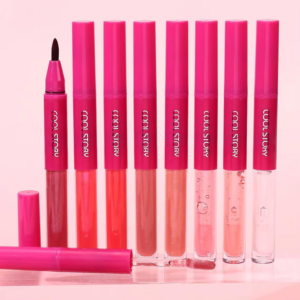 Waterproof Lip Liner & Glaze Combo Smooth Moisturizing Plumping Stain Liquid Lipstick Natural Outline Lips Contour Makeup