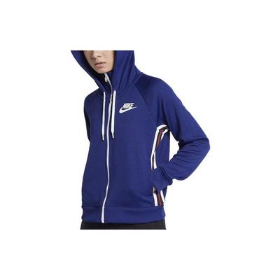 Logo bedruckte Kapuzen-Sportjacke mit Reißverschluss Damenjacken Blau Lila 932432-590