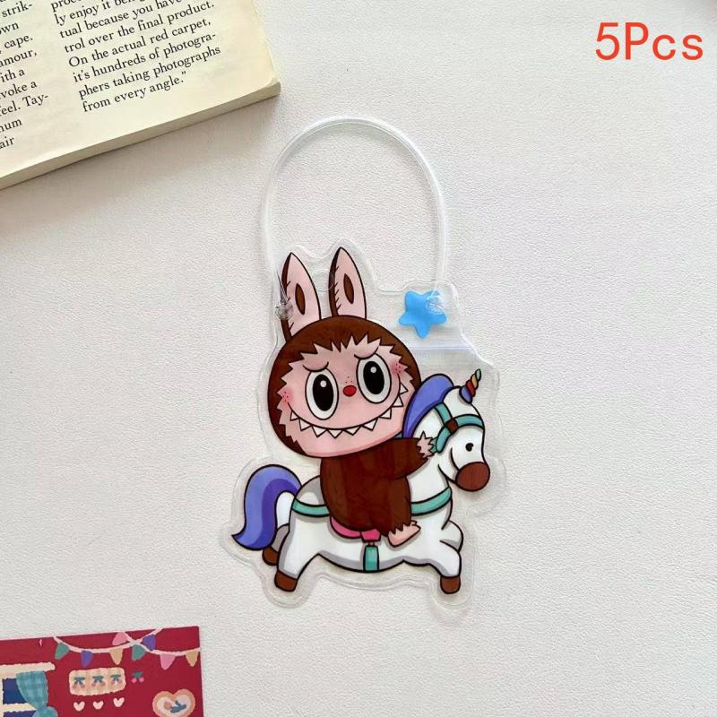 

5 шт. Кавайный мультяшный Лабубу Аниме Ручной герметичный пакет на молнии Пакет для упаковки конфет и закусок Пакет для хранения Разный пакет Подарок