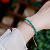 The green of spring Fine imitation turquoise bracelet Ancient-style vintage jewelry k Gold fresh green niche bracelet for women