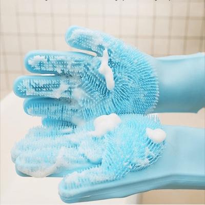 Guantes de aseo para mascotas: guantes de silicona resistentes al calor con dientes de alta densidad y diseño mejorado de cinco dedos para bañar y masajear a perros y gatos.