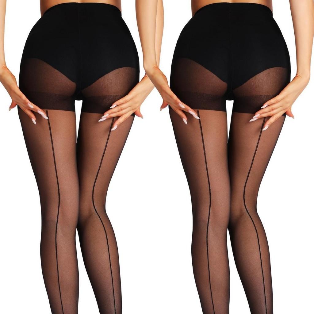 Black Sheer Stockings With Stripes For Women Summer Fashion Stockings Hosiery Tights