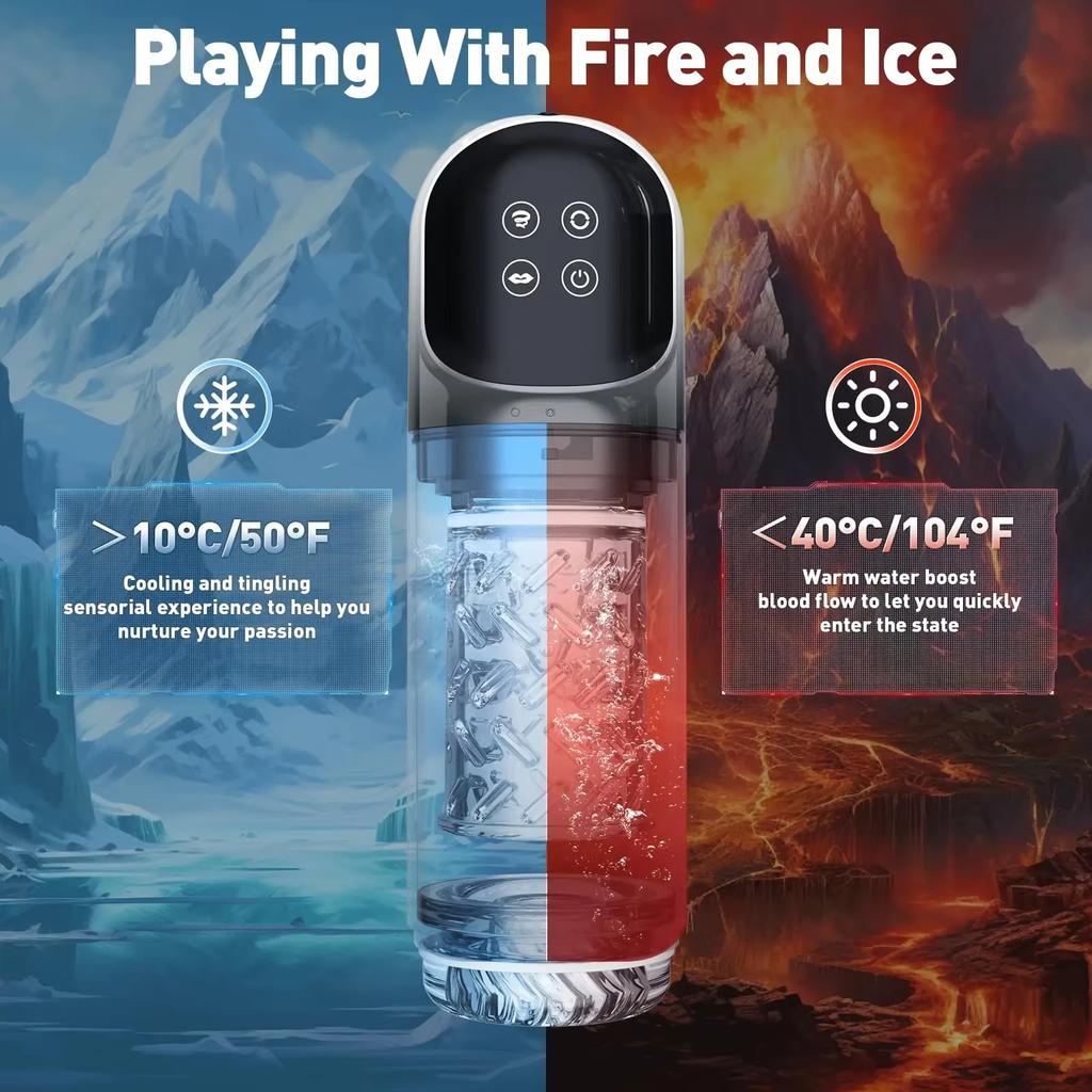 2025 New Automatic Blowjob Male Masturbator Penis Pocket Pussy with 4 Pump 7 Sucking 7 Rotating 7 Licking LCD Display Adult Sex Toys Man