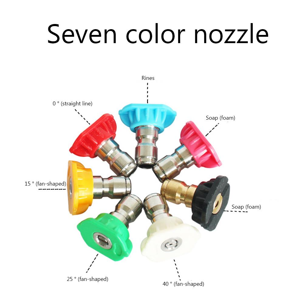 4/5/7pcs 1/4" Quick Connect Garden High Pressure Washer Spray Nozzle 0 15 25 40 Degree Watering Soap Nozzle Tip Garden Cleaning