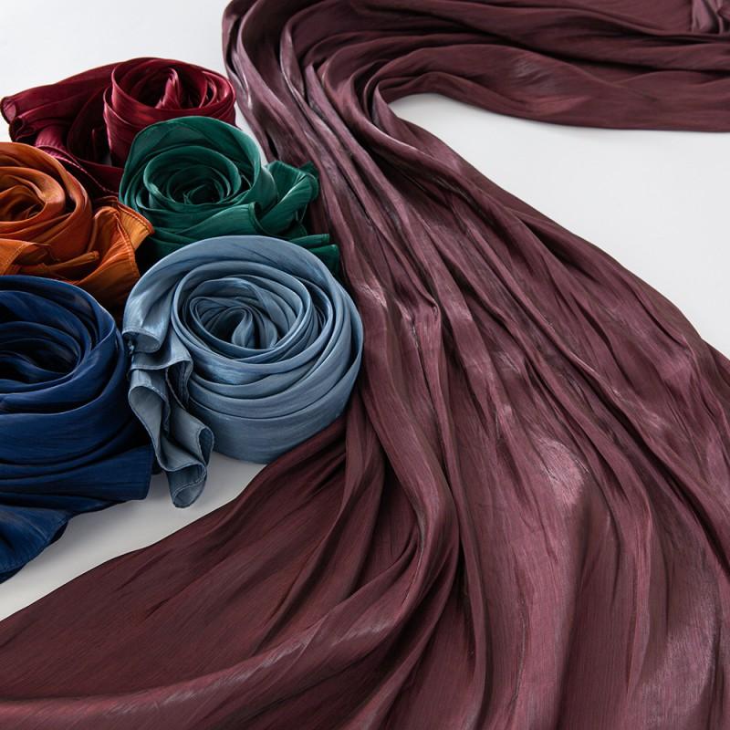 Smooth Satin Scarf Women Lightweight 70x180cm Wrap Shawl Sun Protection Elegant Solid Color Neck Head Cover