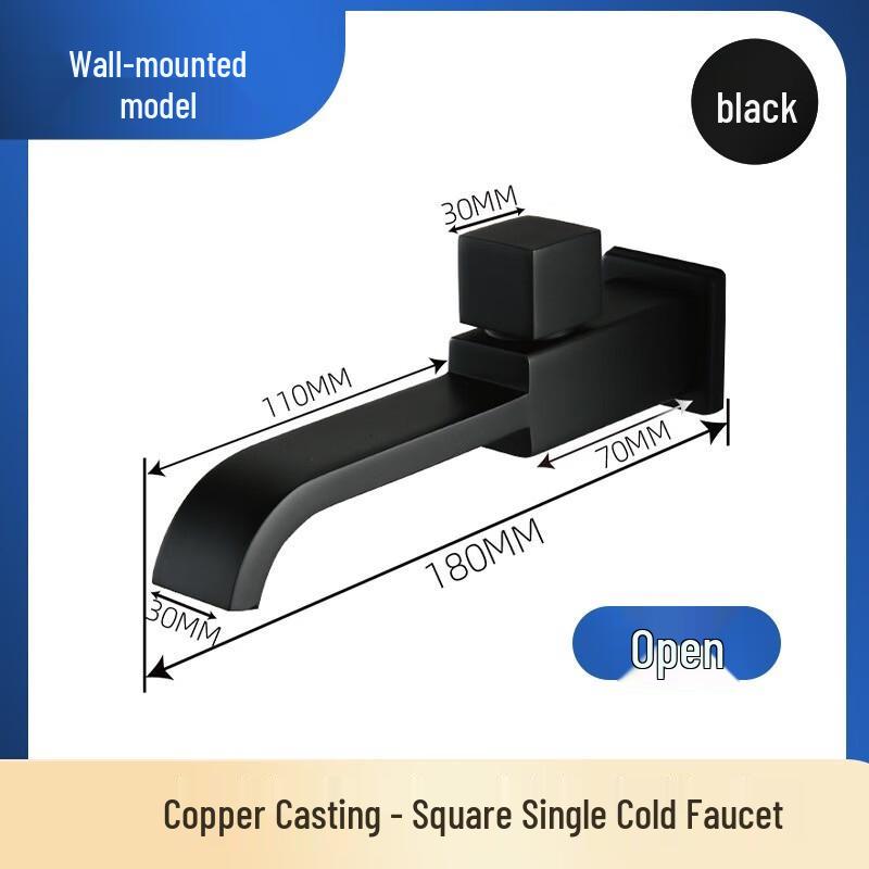 TLXT Wall-Mounted Single Cold Bathroom Faucet