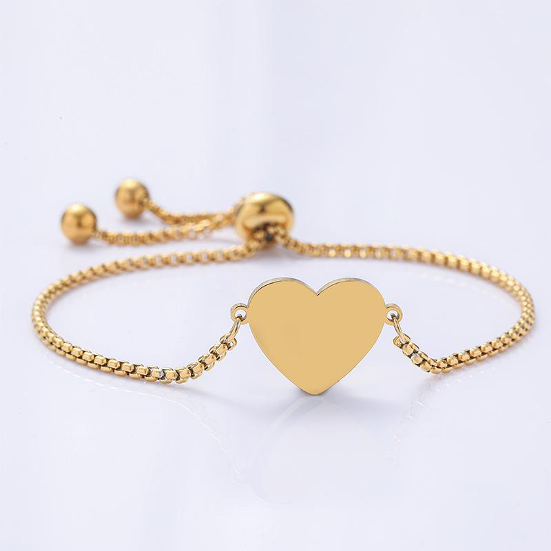 Factory Fashion Bracelet Stainless Steel Bracelet Pendant Love Pendant Blank Laser Engravable Printing Blank Material