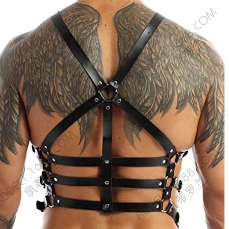 Sexy Men'S Shoulder Strap Punk Bondage Strap Belt Unisex Performance Jewelry Trend Waist Chain