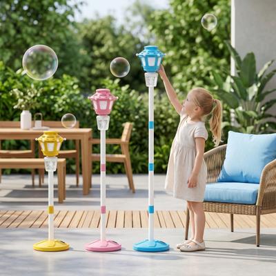 Mașină de Baloane Tip Felinar Stradal cu Muzică și Lumini LED, Suflantă Automată de Baloane pentru Copii, Înălțime Reglabilă 21-47", Baghetă Detașabilă, Reîncărcabilă pentru Exterior