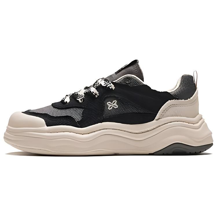 New Anta Lava Cake Water Resistant Cushioning Low Top Skateboard Shoes Women's Black White Gray 122428060-5