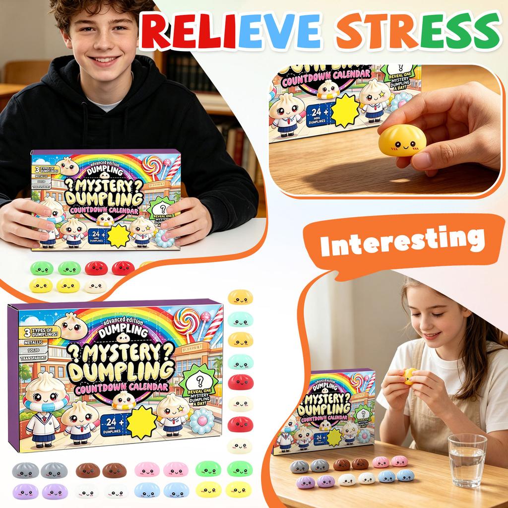 Dumpling, Dumpling Advent Countdown Calendar, 24PCS Random Surprise Toys, Stress Sensory Fidgets Toy For Anxiety