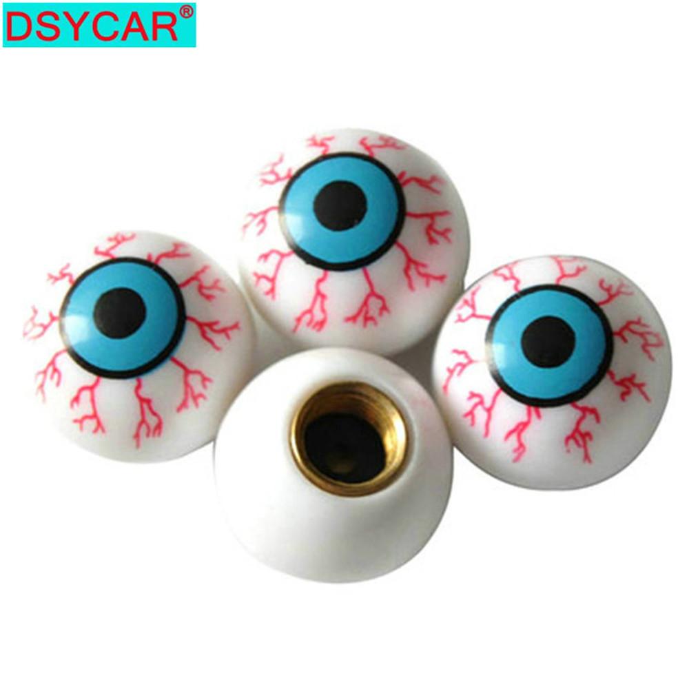DSYCAR 4Pcs/Lot Eye Ball Wheel Valve Stem Caps Road Bicycle Valve Cap Motor Bike Car Valve Mouth Cover Tyre Air Valve Dust Caps Stem Caps1