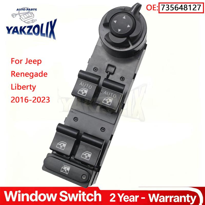 735648127 Front Left Auto Master Window Control Switch Button for Jeep Renegade Liberty 2016 2017 2018