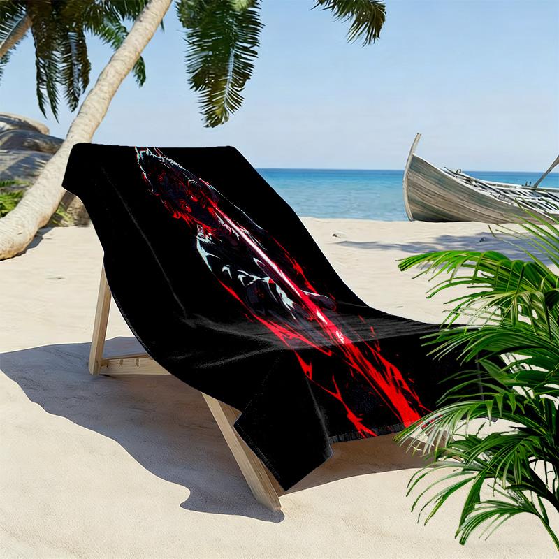 Shadow Warrior's Crimson Blade Beach Towel Soft Outdoor Camping Quickdrying Swim Towel Swim Outdoor Pool Towel Fashion Printing